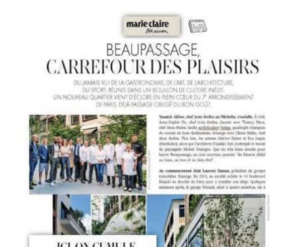 Marie Claire Maison: Beaupassage, carrefour des plaisirs, gastronomy, art and sport in Paris