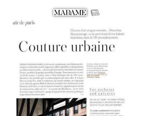 Madame: air de Paris, couture urbaine, featuring Champion Spirit