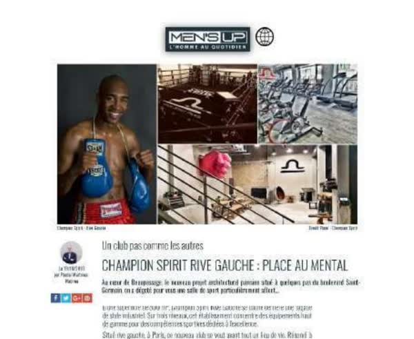 Champion Spirit Rive Gauche, place au mental, feature on the Paris club