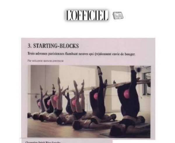 L'Officiel: starting blocks, trois adresses parisiennes qui donnent envie de bouger