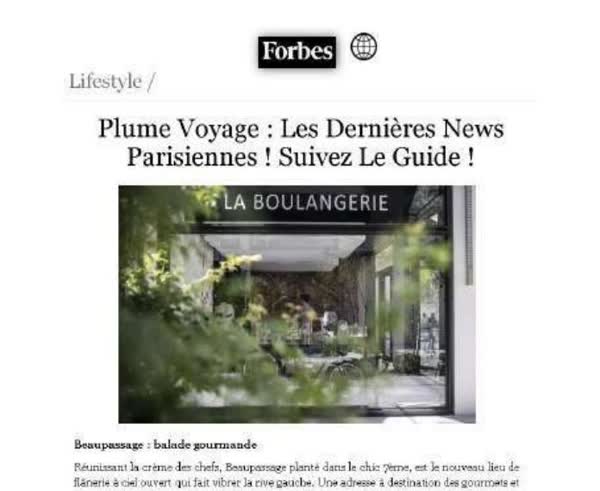 Plume Voyage lifestyle news, Champion Spirit among the latest Paris addresses