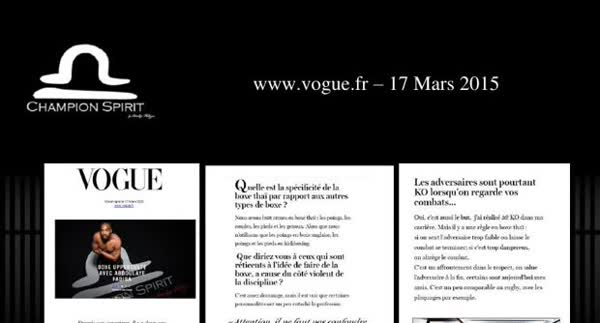 Vogue.fr, 17 March 2015: interview with Abdoulaye Fadiga on Thai boxing