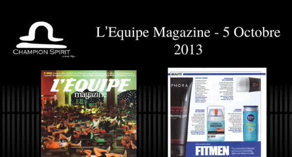 L'Equipe Magazine, 5 October 2013: Champion Spirit press feature