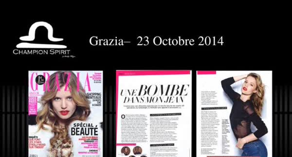 Grazia, 23 October 2014: Champion Spirit press feature