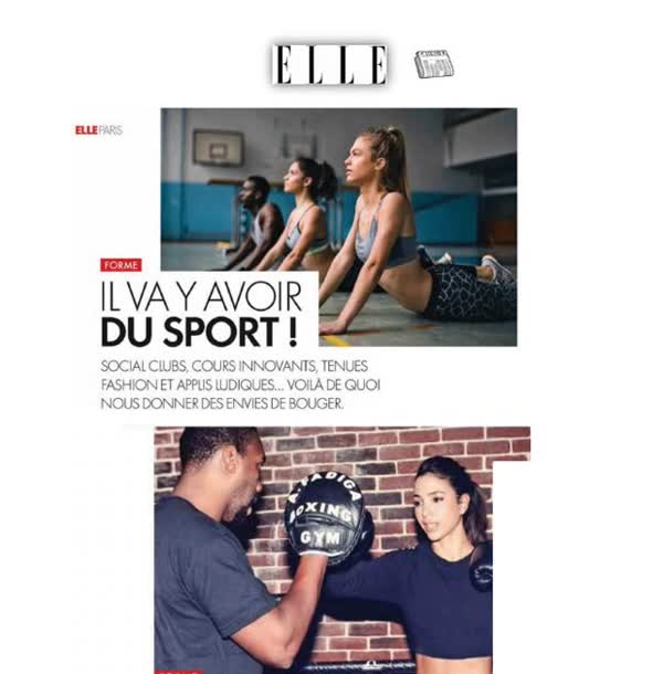 Elle: Il va y avoir du sport, full page scan from the Champion Spirit Paris press portfolio