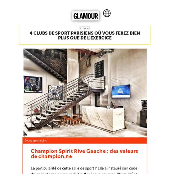 4 clubs de sport parisiens ou vous ferez bien plus que de l'exercice, featuring Champion Spirit Rive Gauche