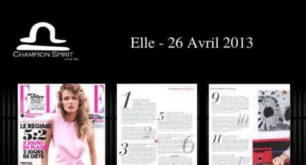 Elle, 26 April 2013: Champion Spirit print coverage