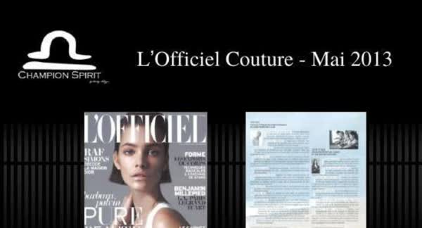 L'Officiel Couture, May 2013: Champion Spirit print coverage