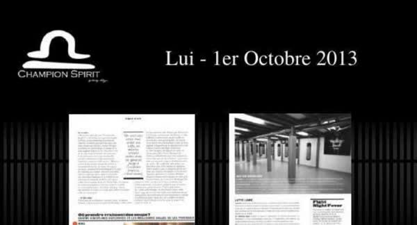 Lui, 1 October 2013, second page of the Champion Spirit feature