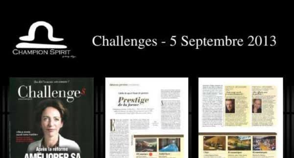 Challenges, 5 September 2013: Prestige de la forme, Champion Spirit print coverage
