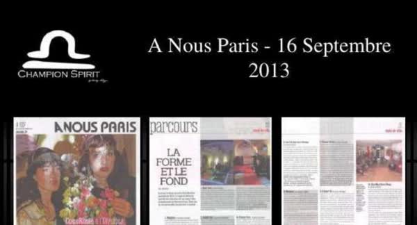 A Nous Paris, 16 September 2013: Champion Spirit print coverage