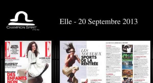 Elle, 20 September 2013: Champion Spirit print coverage