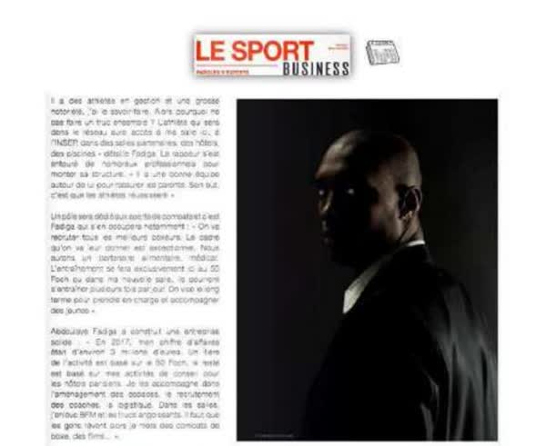 Business feature on Champion Spirit and Abdoulaye Fadiga