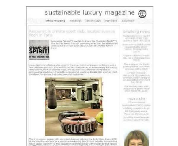 Sustainable Luxury Magazine: feature on Champion Spirit