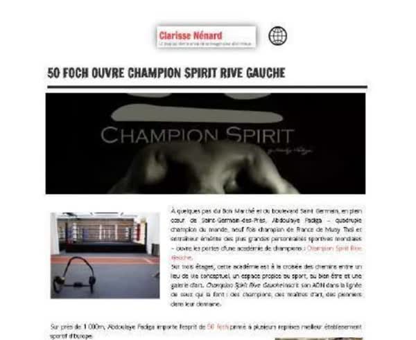 50 Foch ouvre Champion Spirit Rive Gauche, Paris opening announcement