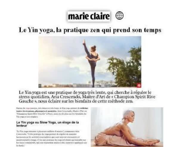 Marie Claire: le Yin yoga, la pratique zen qui prend son temps, at Champion Spirit