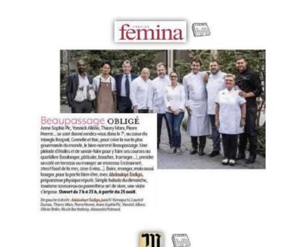 Version Femina: Beaupassage oblige, Abdoulaye Fadiga with the chefs of Beaupassage