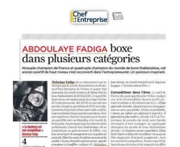 Chef d'Entreprise: Abdoulaye Fadiga boxe dans plusieurs categories, article page