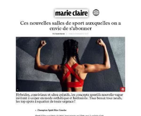 Marie Claire: ces nouvelles salles de sport auxquelles on a envie de s'abonner